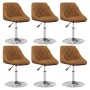 Silla de comedor giratoria 6 uds terciopelo marrón de , Sillas de comedor - Ref: Foro24-3088767, Precio: 340,18 €, Descuento: %