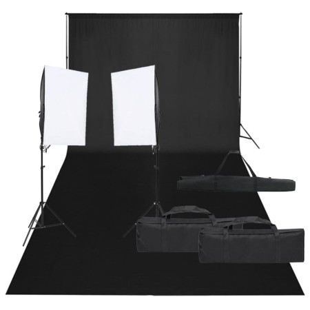 Kit de estudio fotográfico con set de luces y fondo