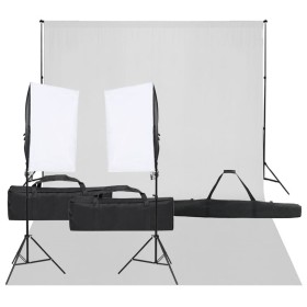Kit de estudio fotográfico con set de luces y fondo de , Flashes e iluminaciones de estudio - Ref: Foro24-3094746, Precio: 17...