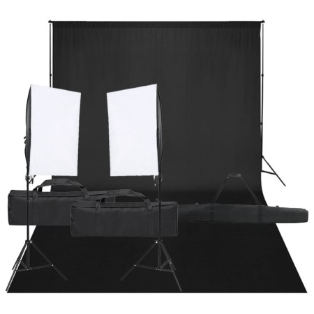 Kit de estudio fotográfico con set de luces y fondo de , Flashes e iluminaciones de estudio - Ref: Foro24-3094744, Precio: 18...