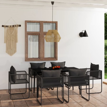Juego de comedor de jardín 7 piezas negro by , Garden sets - Ref: Foro24-3099086, Price: 536,41 €, Discount: %