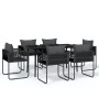 Juego de comedor de jardín 7 piezas negro by , Garden sets - Ref: Foro24-3099086, Price: 536,41 €, Discount: %