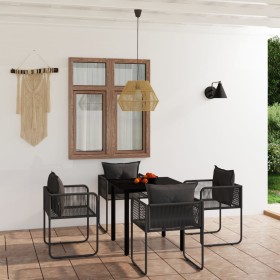 Juego de comedor para jardín 5 piezas negro de , Conjuntos de jardín - Ref: Foro24-3099078, Precio: 331,30 €