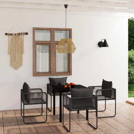 Juego de comedor para jardín 5 piezas negro by , Garden sets - Ref: Foro24-3099078, Price: 357,46 €, Discount: %