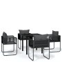 Juego de comedor para jardín 5 piezas negro by , Garden sets - Ref: Foro24-3099078, Price: 357,46 €, Discount: %