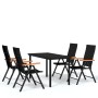 Juego de comedor para jardín 5 piezas negro von , Gartensets - Ref: Foro24-3099115, Preis: 387,61 €, Rabatt: %