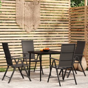 Juego de comedor para jardín 5 piezas negro de , Conjuntos de jardín - Ref: Foro24-3099108, Precio: 316,19 €