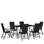 Juego de comedor para jardín 7 piezas negro by , Garden sets - Ref: Foro24-3099122, Price: 527,37 €, Discount: %