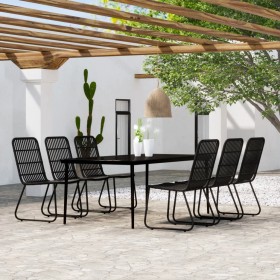 Juego de comedor de jardín 7 piezas negro de , Conjuntos de jardín - Ref: Foro24-3099183, Precio: 850,84 €, Descuento: %