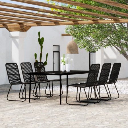 Juego de comedor de jardín 7 piezas negro de , Conjuntos de jardín - Ref: Foro24-3099183, Precio: 850,84 €, Descuento: %