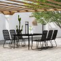Juego de comedor de jardín 7 piezas negro de , Conjuntos de jardín - Ref: Foro24-3099183, Precio: 850,84 €, Descuento: %