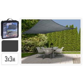 ProGarden Toldo de tela cuadrado gris oscuro 3x3 m