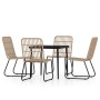 Juego de comedor para jardín 5 piezas color roble de , Conjuntos de jardín - Ref: Foro24-3099174, Precio: 555,67 €, Descuento: %
