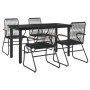 Juego de comedor de jardín 5 piezas ratán PVC negro von , Gartensets - Ref: Foro24-3099211, Preis: 335,86 €, Rabatt: %