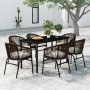 Juego de comedor de jardín 7 piezas marrón by , Garden sets - Ref: Foro24-3099230, Price: 820,76 €, Discount: %