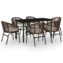 Juego de comedor de jardín 7 piezas marrón de , Conjuntos de jardín - Ref: Foro24-3099230, Precio: 806,59 €