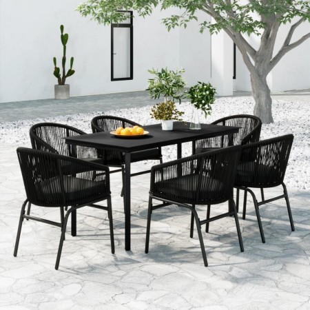 Juego de comedor para jardín 7 piezas negro von , Gartensets - Ref: Foro24-3099224, Preis: 722,18 €, Rabatt: %