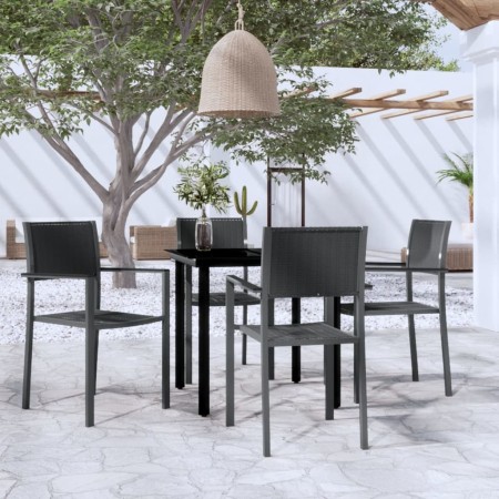 Juego de comedor para jardín 5 piezas negro by , Garden sets - Ref: Foro24-3099264, Price: 299,12 €, Discount: %