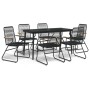 Juego de comedor de jardín 7 piezas ratán PVC negro by , Garden sets - Ref: Foro24-3099218, Price: 441,47 €, Discount: %