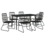 Juego de comedor de jardín 7 piezas ratán PVC negro by , Garden sets - Ref: Foro24-3099218, Price: 441,47 €, Discount: %