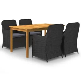 Garden dining set 5 pieces black by vidaXL, Garden sets - Ref: Foro24-3067816, Price: 660,42 €, Discount: %