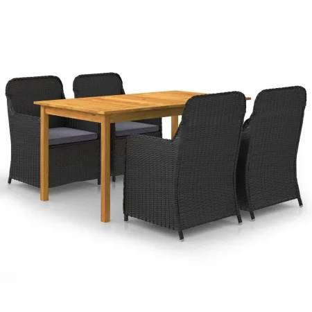 Garden dining set 5 pieces black by vidaXL, Garden sets - Ref: Foro24-3067816, Price: 670,26 €, Discount: %