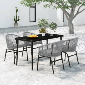 Juego de comedor para jardín 5 piezas ratán sintético gris by , Garden sets - Ref: Foro24-3099253, Price: 446,30 €, Discount: %