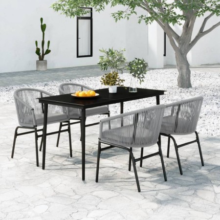 Juego de comedor para jardín 5 piezas ratán sintético gris by , Garden sets - Ref: Foro24-3099253, Price: 446,30 €, Discount: %