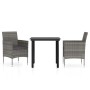 Juego de comedor de jardín 3 piezas con cojines gris y negro by , Garden sets - Ref: Foro24-3099287, Price: 211,90 €, Discoun...