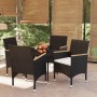 Juego de comedor de jardín 5 piezas con cojines negro von , Gartensets - Ref: Foro24-3099342, Preis: 302,79 €, Rabatt: %