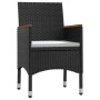 Juego de comedor de jardín 5 piezas con cojines negro von , Gartensets - Ref: Foro24-3099342, Preis: 302,79 €, Rabatt: %