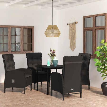 Juego de comedor de jardín 5 piezas con cojines negro von , Gartensets - Ref: Foro24-3099354, Preis: 547,97 €, Rabatt: %