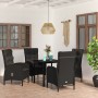 Juego de comedor de jardín 5 piezas con cojines negro von , Gartensets - Ref: Foro24-3099354, Preis: 547,97 €, Rabatt: %