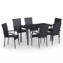 Juego de comedor de jardín 7 piezas negro by , Garden sets - Ref: Foro24-3099380, Price: 429,47 €, Discount: %