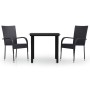 Juego de comedor de jardín 3 piezas negro by , Garden sets - Ref: Foro24-3099377, Price: 188,58 €, Discount: %