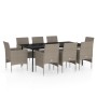 Juego de comedor para jardín 9 piezas y cojines beige y negro by , Garden sets - Ref: Foro24-3099328, Price: 763,76 €, Discou...