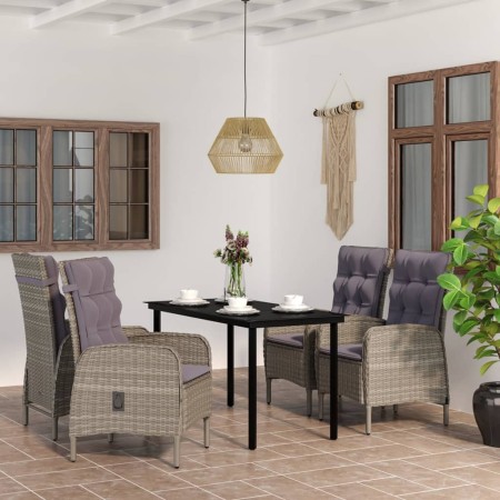 Juego de comedor para jardín 5 piezas con cojines gris y negro von , Gartensets - Ref: Foro24-3099361, Preis: 608,44 €, Rabat...