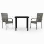 Juego de comedor para jardín 3 piezas gris y negro by , Garden sets - Ref: Foro24-3099389, Price: 188,26 €, Discount: %