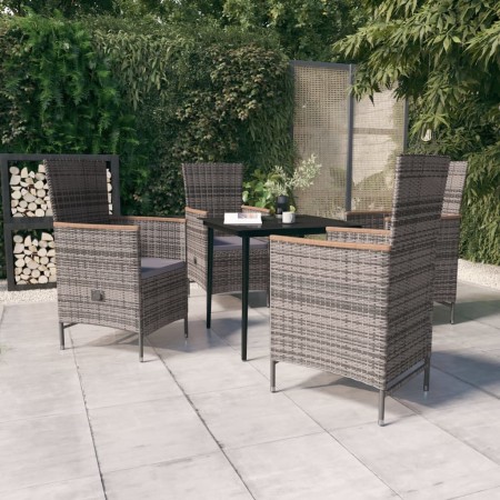 Juego de comedor de jardín 5 piezas con cojines gris von , Gartensets - Ref: Foro24-3099450, Preis: 666,42 €, Rabatt: %