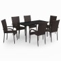 Juego de comedor de jardín 7 piezas marrón y negro by , Garden sets - Ref: Foro24-3099404, Price: 392,72 €, Discount: %