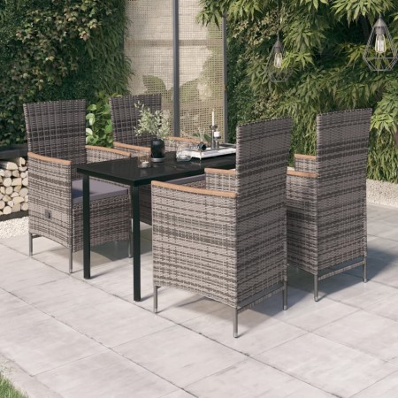 Juego de comedor de jardín 5 piezas con cojines gris by , Garden sets - Ref: Foro24-3099433, Price: 694,41 €, Discount: %