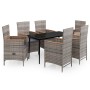 Juego de comedor de jardín 7 piezas con cojines gris von , Gartensets - Ref: Foro24-3099452, Preis: 966,68 €, Rabatt: %