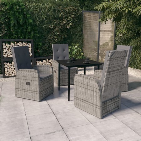 Juego de comedor de jardín 5 piezas con cojines gris by , Garden sets - Ref: Foro24-3099486, Price: 775,50 €, Discount: %