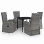 Juego de comedor de jardín 5 piezas con cojines gris by , Garden sets - Ref: Foro24-3099486, Price: 775,50 €, Discount: %