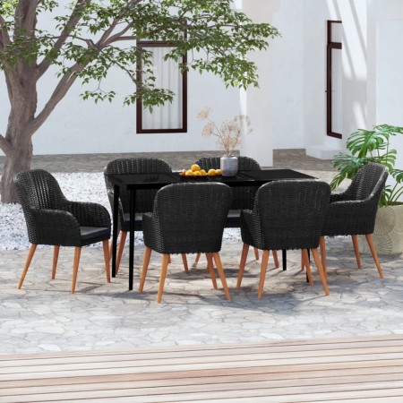 Juego de comedor de jardín 7 piezas con cojines negro von , Gartensets - Ref: Foro24-3099520, Preis: 715,64 €, Rabatt: %