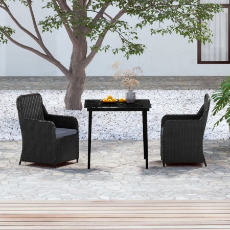 Juego de comedor de jardín 3 piezas con cojines negro von , Gartensets - Ref: Foro24-3099541, Preis: 371,88 €, Rabatt: %