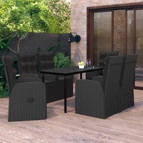 Juego de comedor de jardín 7 piezas con cojines negro von , Gartensets - Ref: Foro24-3099499, Preis: 1,00 €, Rabatt: %