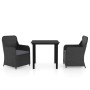 Juego de comedor de jardín 3 piezas con cojines negro von , Gartensets - Ref: Foro24-3099529, Preis: 359,31 €, Rabatt: %