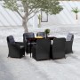 Juego de comedor para jardín 7 piezas negro de , Conjuntos de jardín - Ref: Foro24-3099574, Precio: 1,00 €
