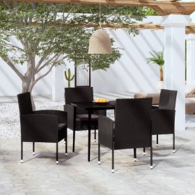 Juego de comedor para jardín 5 piezas negro de , Conjuntos de jardín - Ref: Foro24-3099632, Precio: 354,12 €, Descuento: %